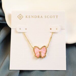 💕 Kendra Scott Haley Bow Blush Mother-of-Pearl Necklace Gold